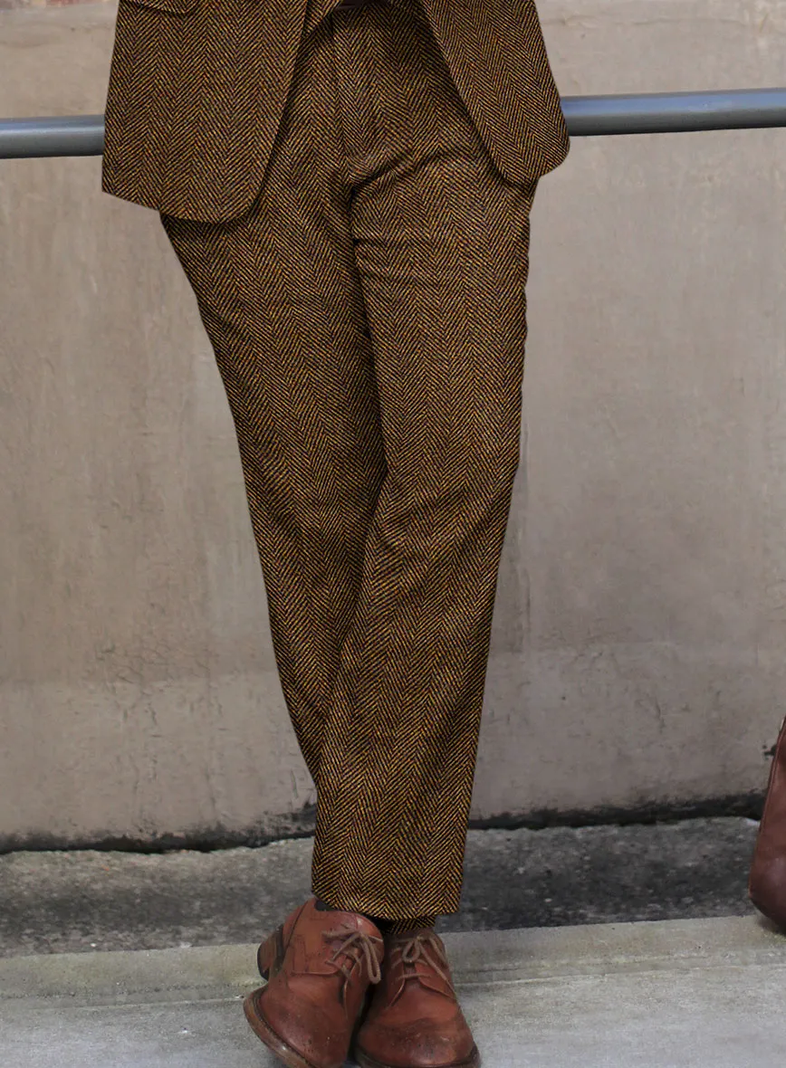 Italian Highlander Mustard Herringbone Tweed Suit