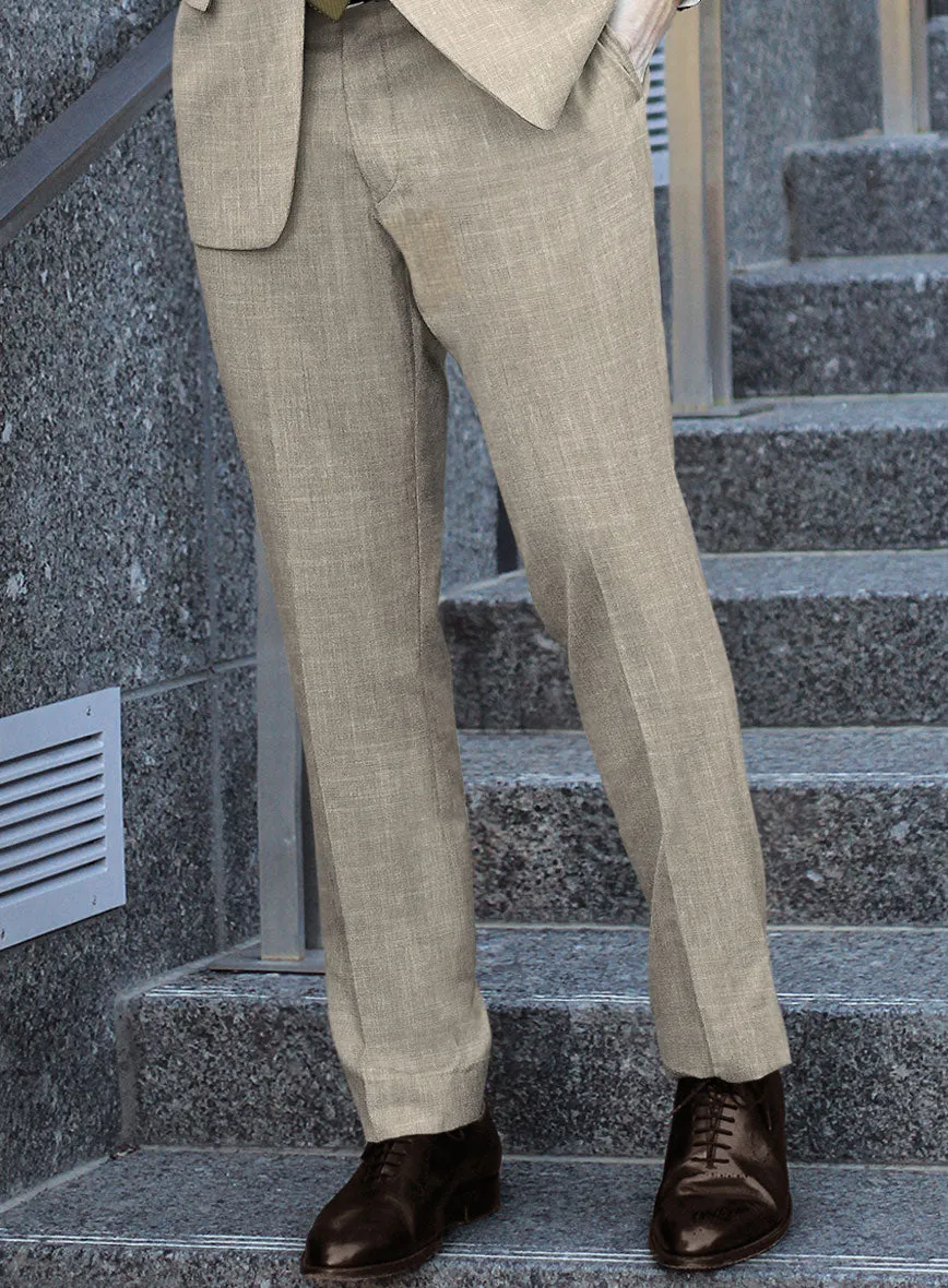 Italian Murano Beige Wool Linen Suit