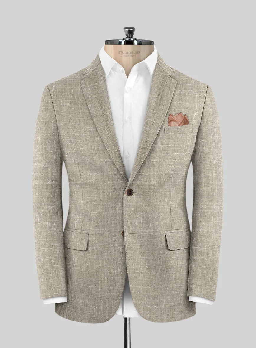 Italian Murano Beige Wool Linen Suit