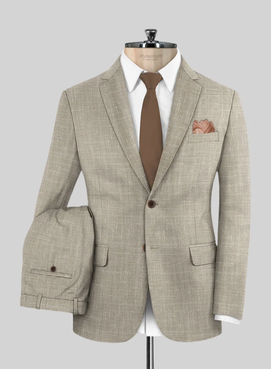 Italian Murano Beige Wool Linen Suit