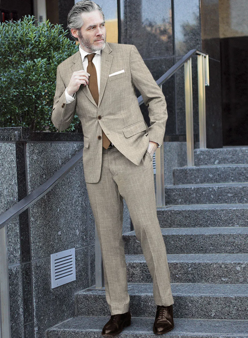 Italian Murano Beige Wool Linen Suit