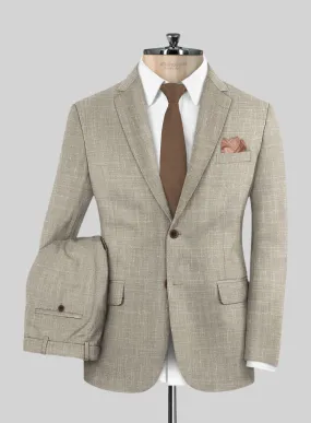 Italian Murano Beige Wool Linen Suit