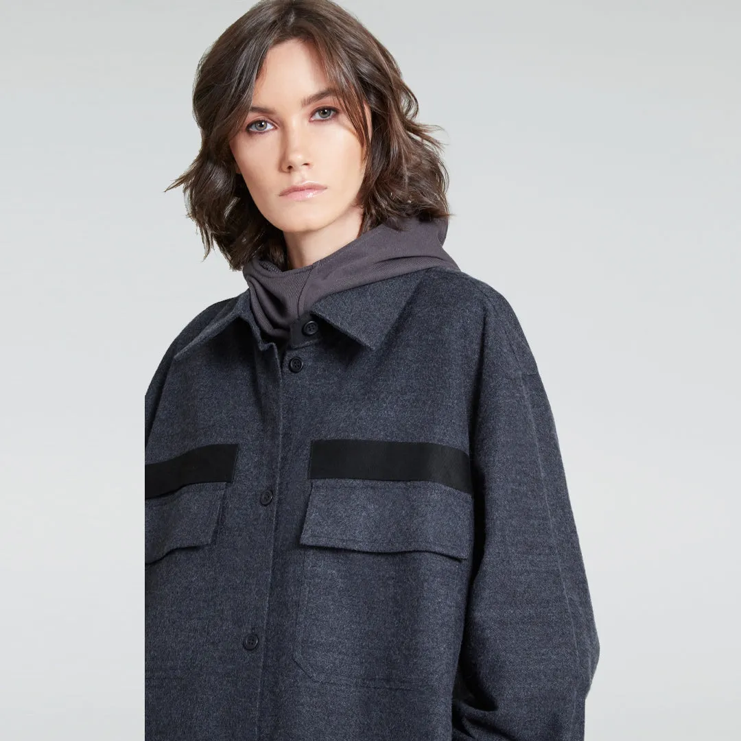 JOSEPH OVERSIZED SHACKET SHALE GREY