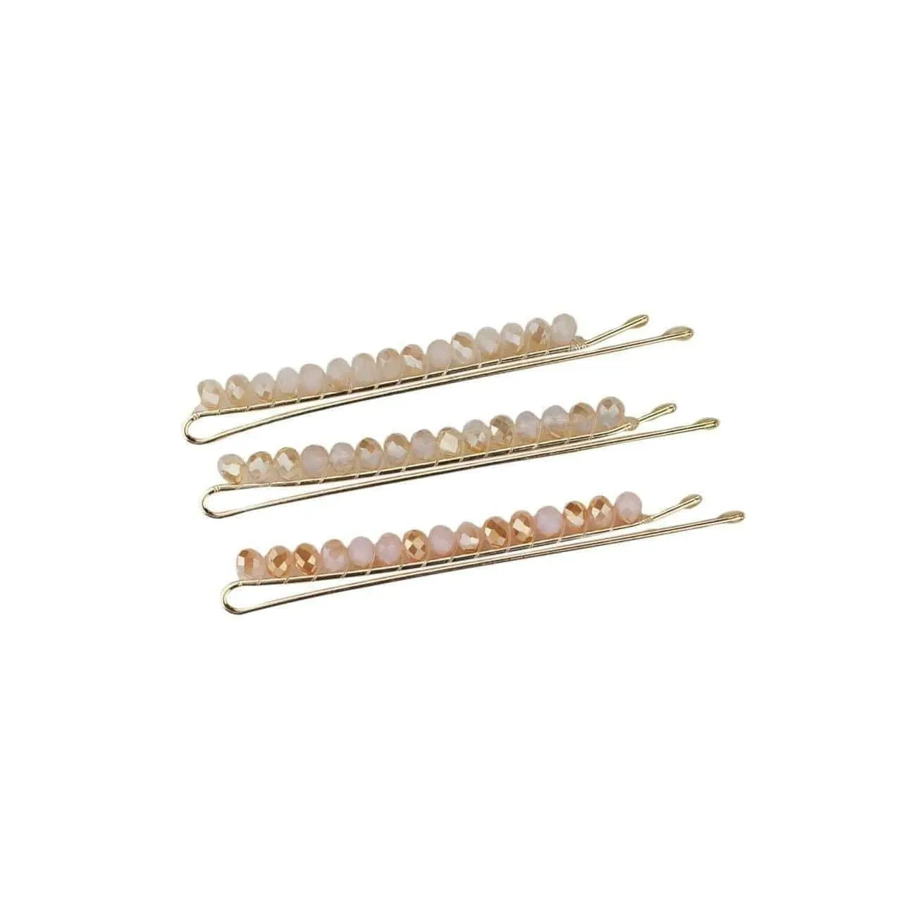 Kitsch - Beaded Metal Bobby Pins in Blush/Mauve