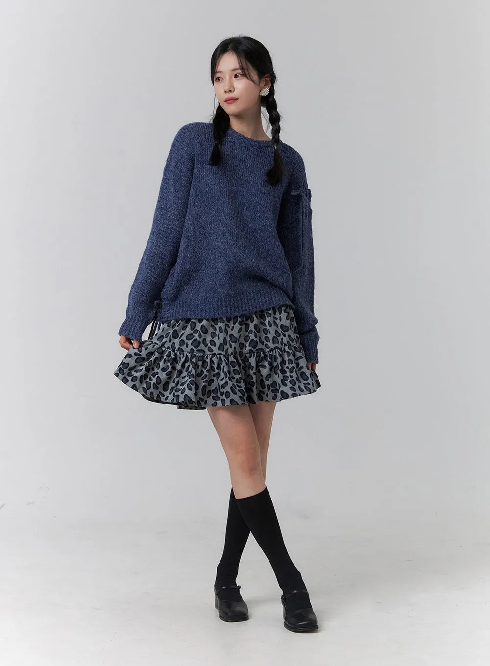 Knit Round Neck Long Sleeve Sweater OJ417