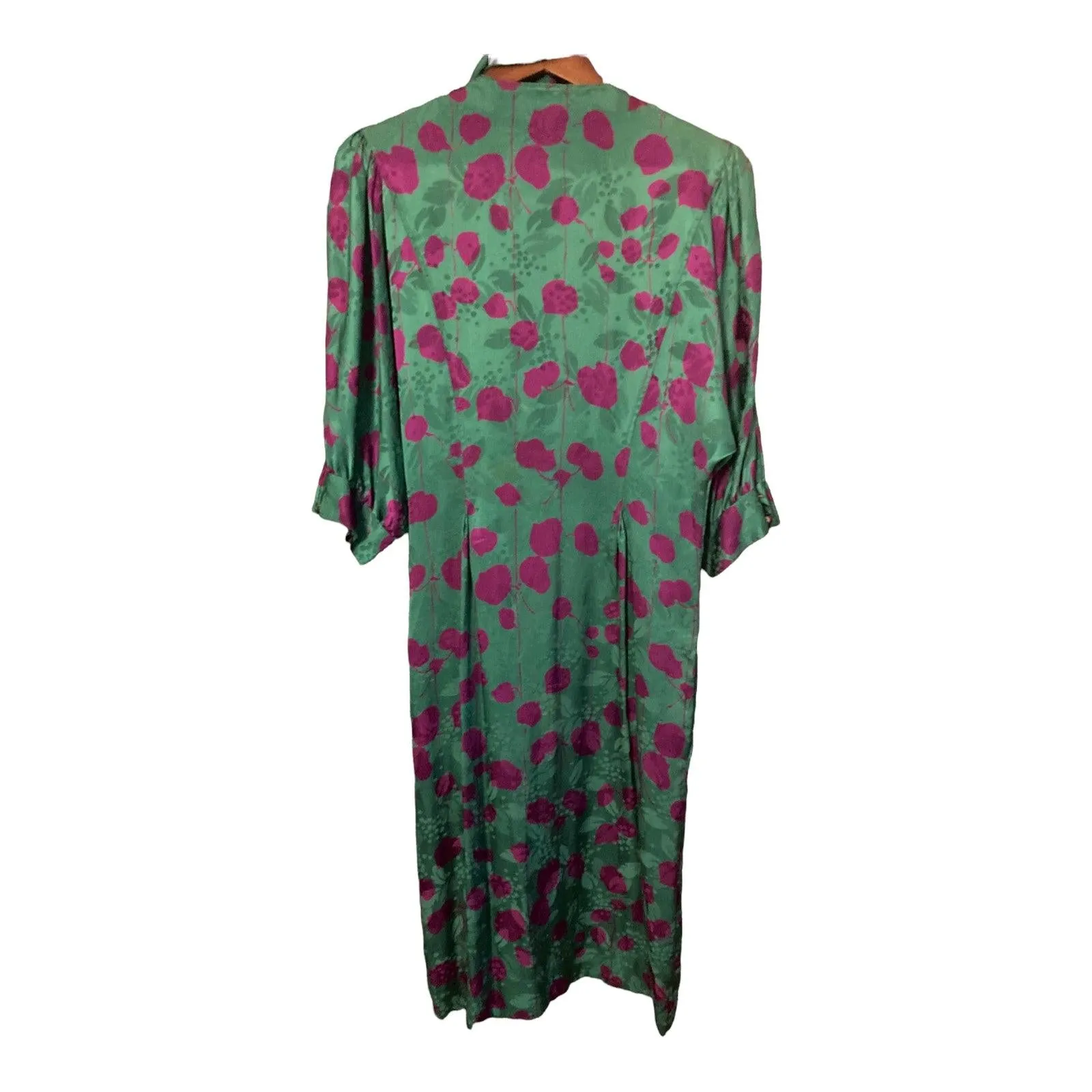 La Gatta Green and Purple Patterned 3/4 Sleeved Dress UK Size 12/14