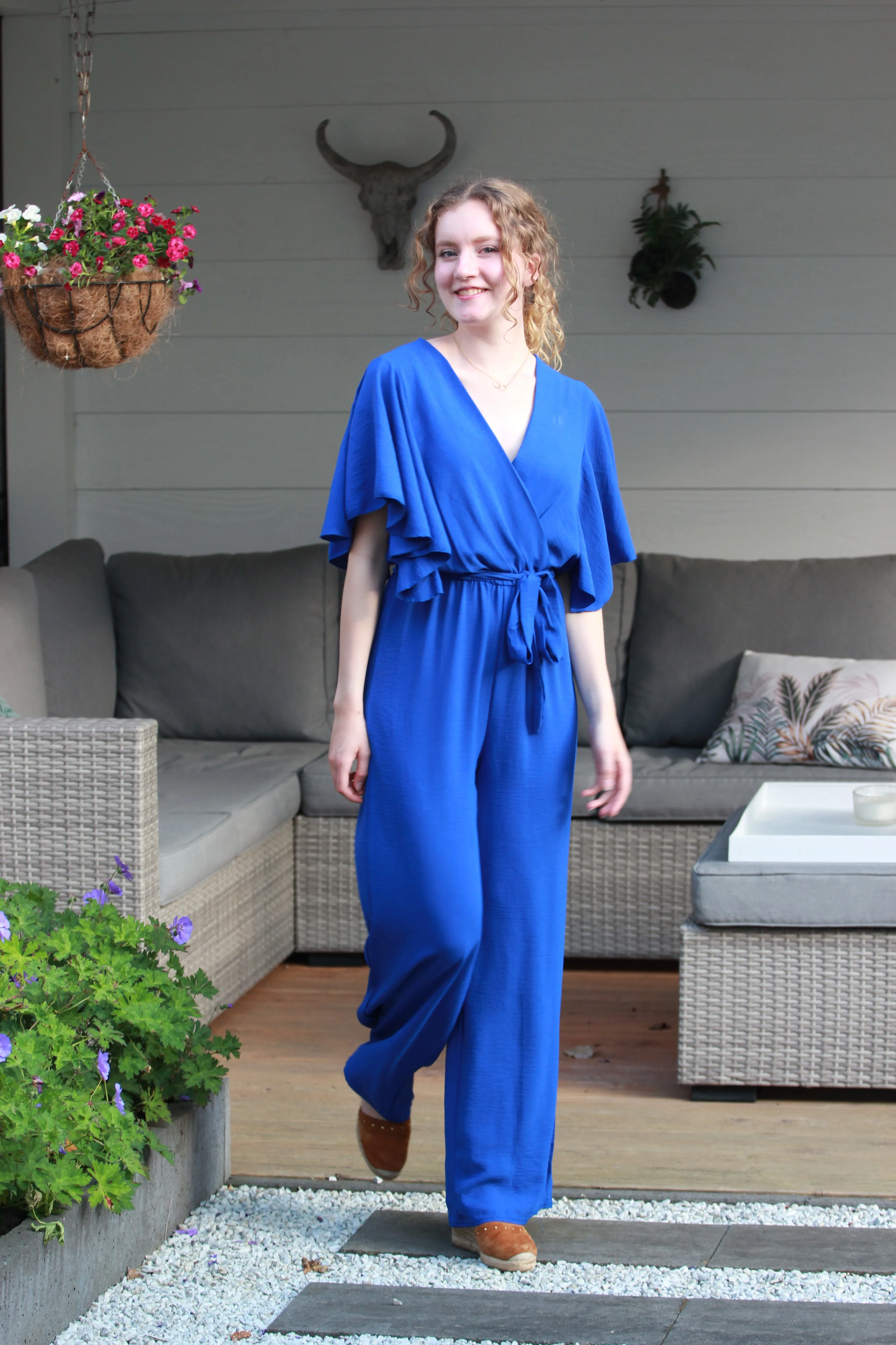 Lange jumpsuit Delphine | Koningsblauw