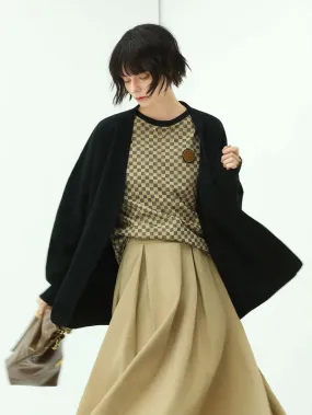 Loose Button Knit Black Cardigan