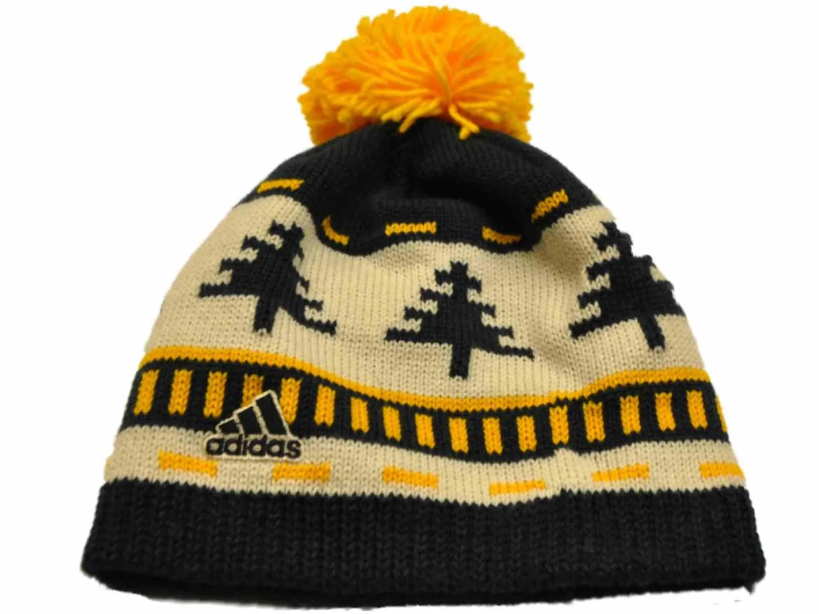 Los Angeles LA Galaxy MLS Adidas Gold Navy Trees White Poof Ball Cap Hat Beanie