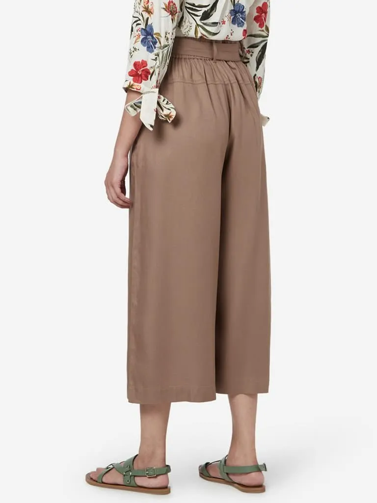 LOV Beige Samuria Culottes With Belt