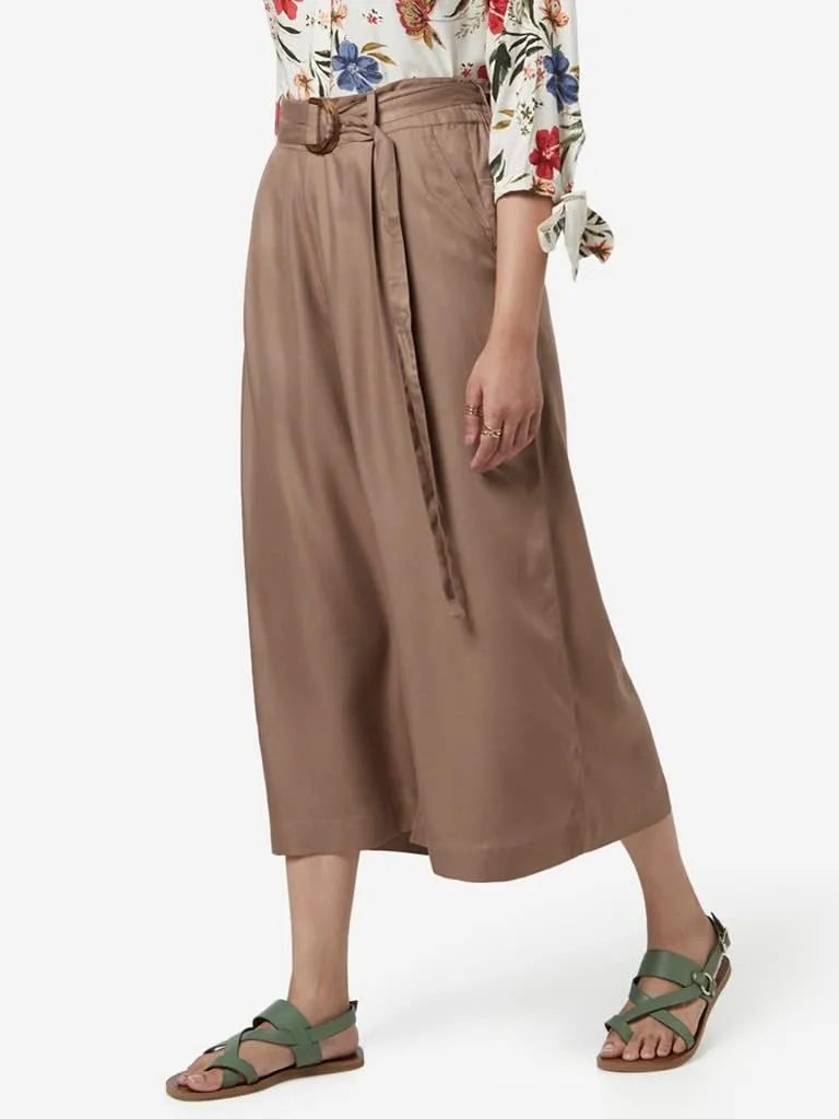 LOV Beige Samuria Culottes With Belt