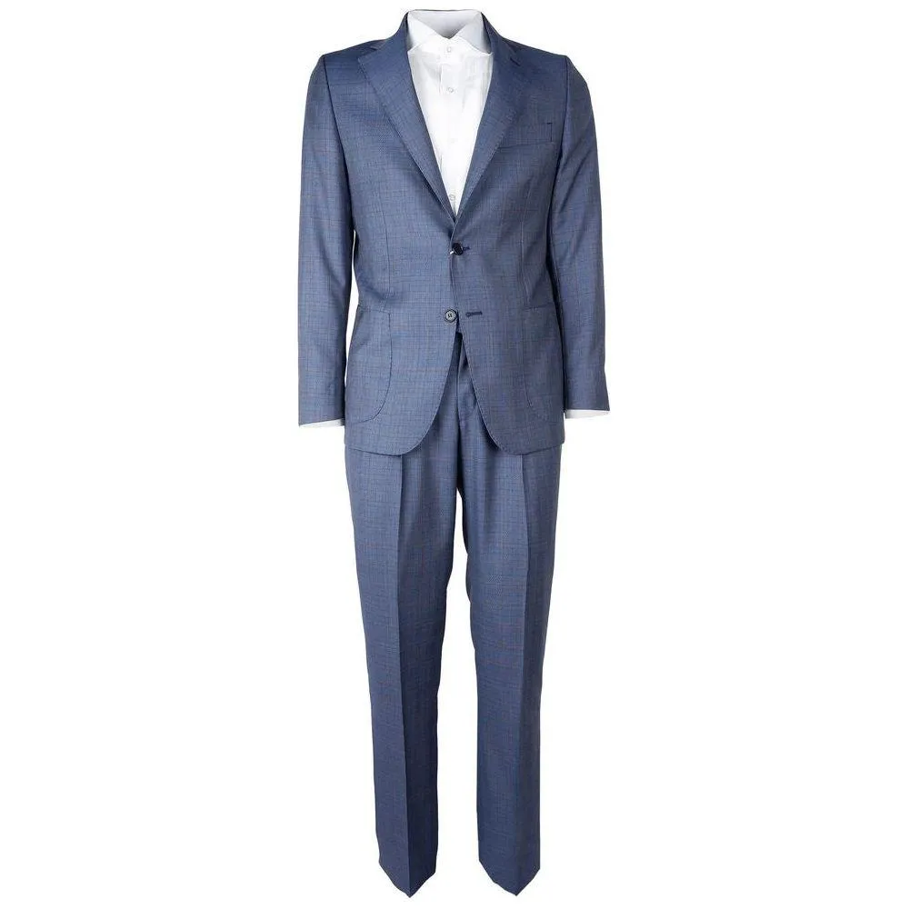 Made in Italy Blue Wool Vergine Suit