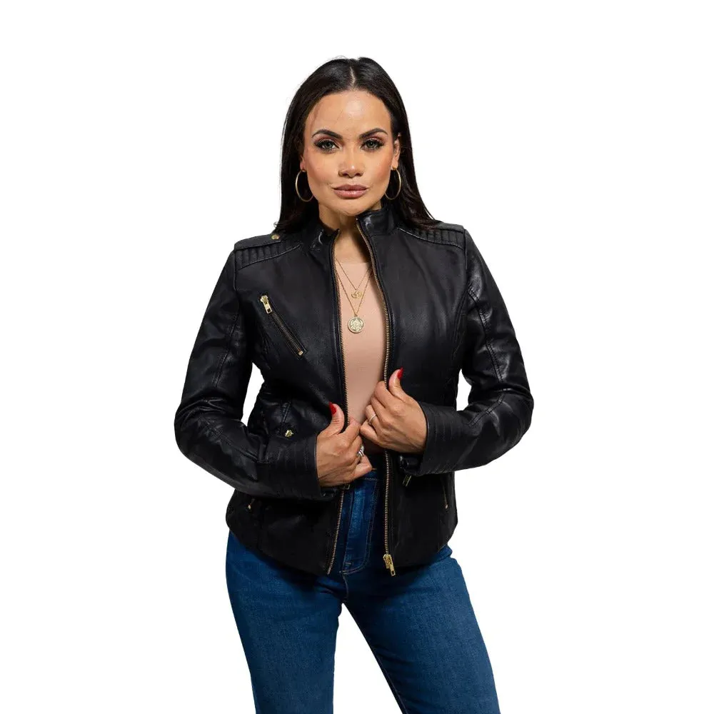 Madelin Womens Fashion Leather Jacket