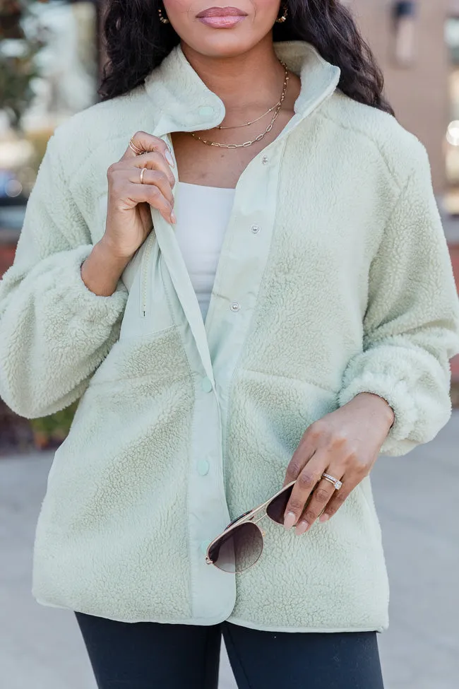 Making Time For Me Lime Sherpa Jacket FINAL SALE