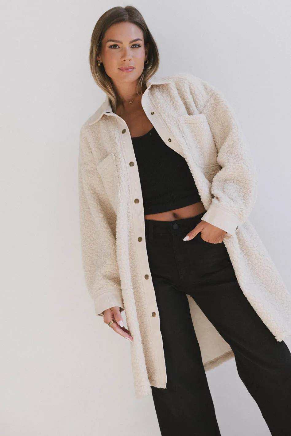 Milandra Sherpa Long Jacket