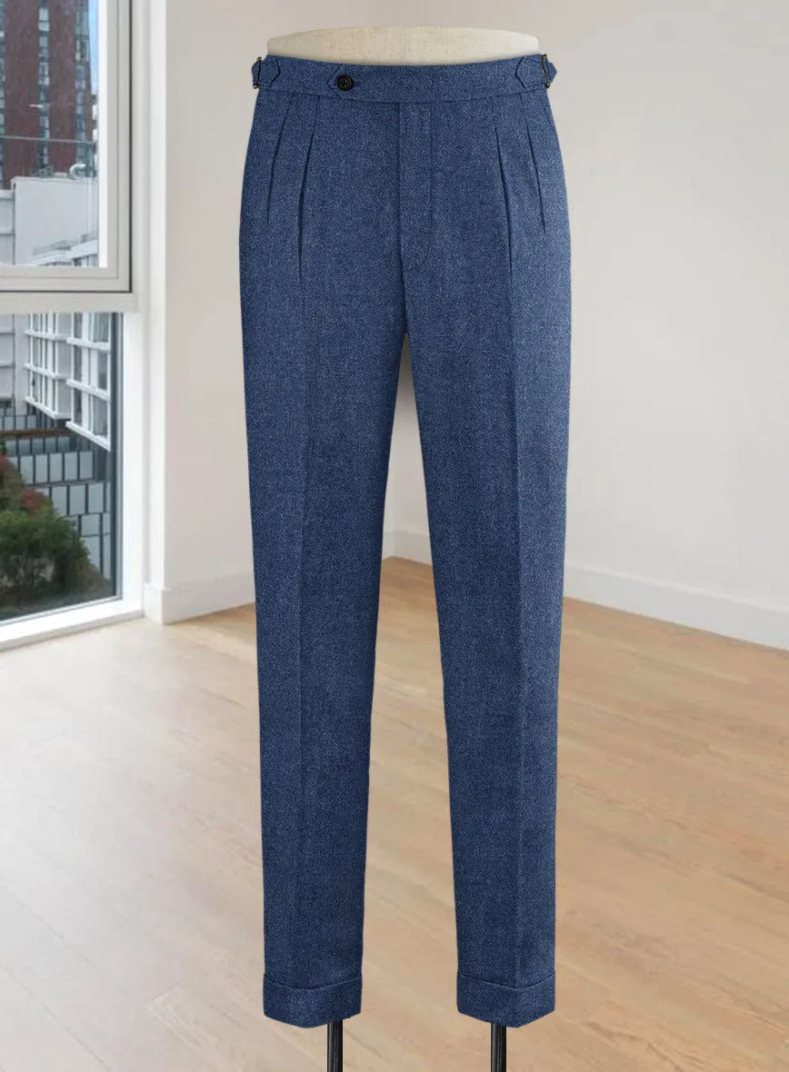 Naples Pacific Blue Highland Tweed Trousers