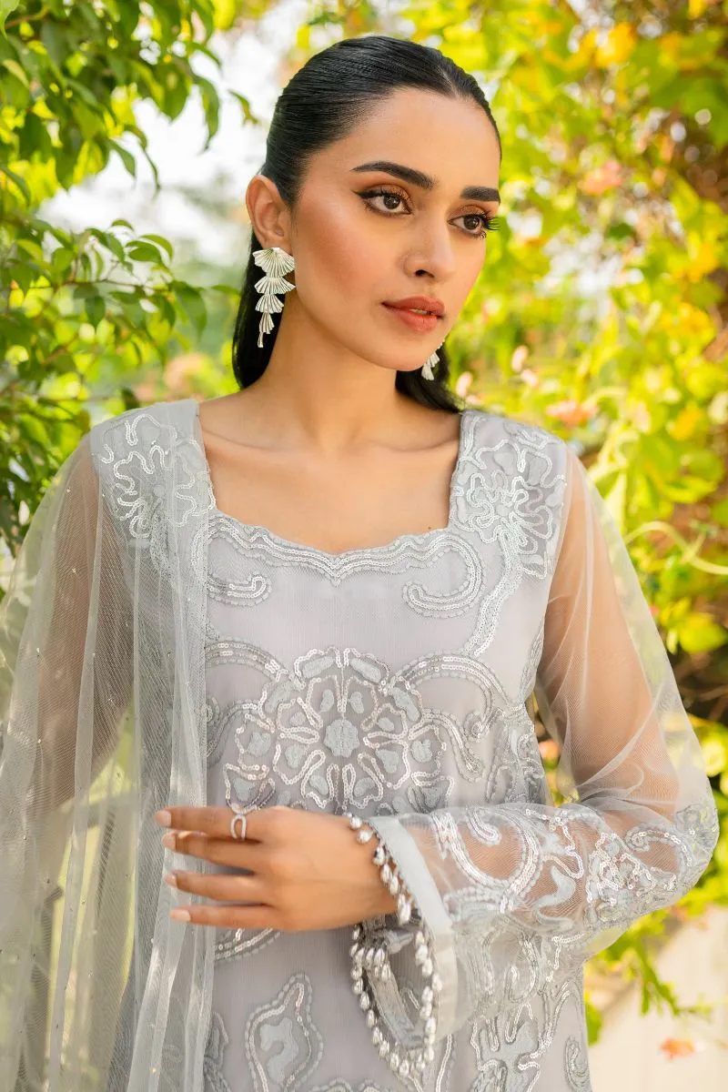 Natasha Kamal - Ellie - grey sequins - Net lined with crepe de chin - 3 Piece