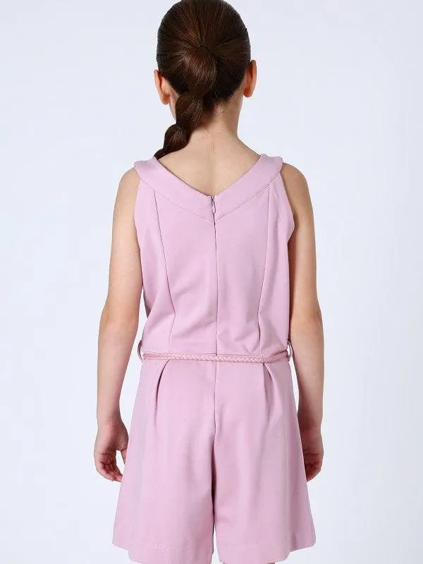 One Friday Pink Solid Jumpsuit