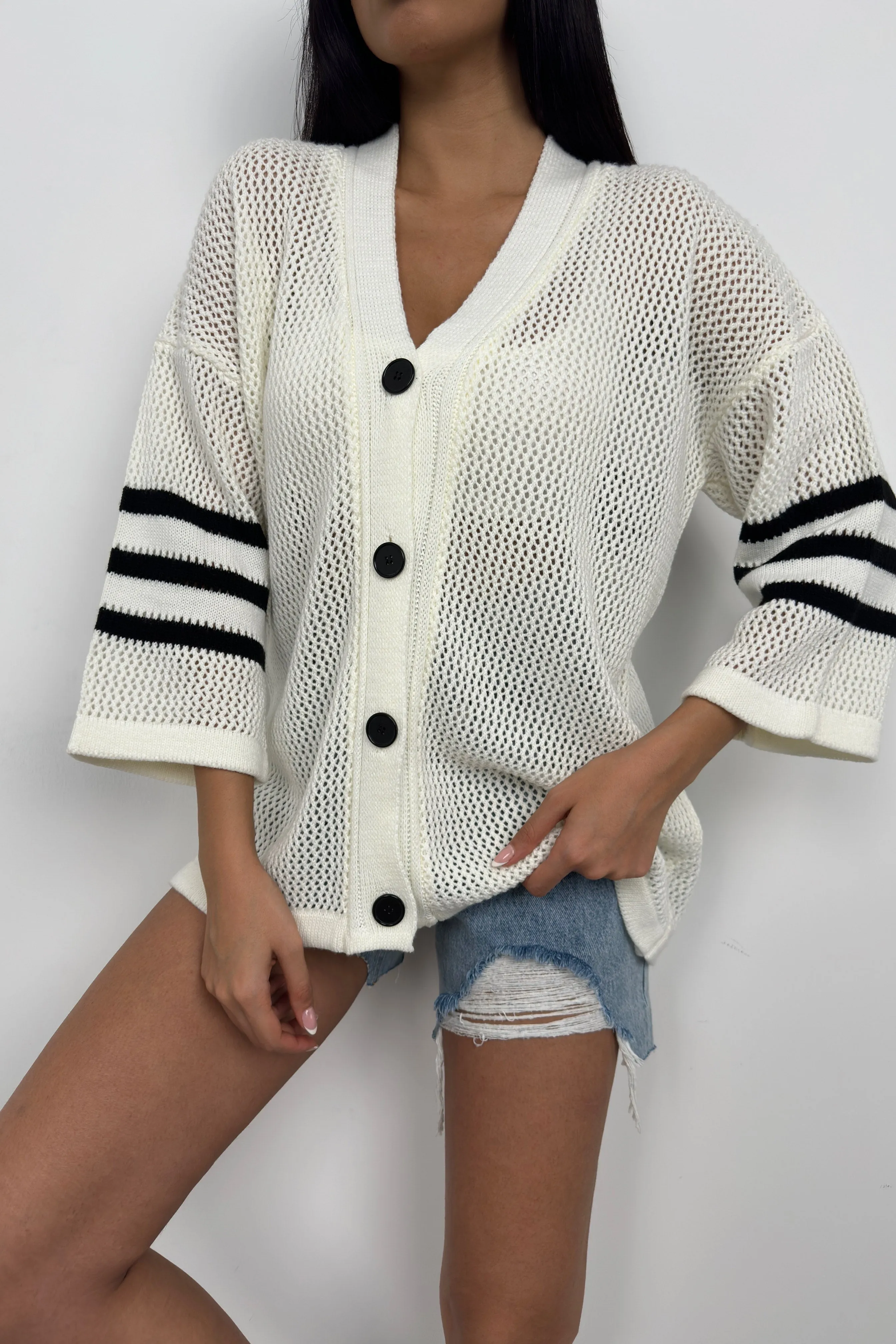 Openwork Knit Cardigan