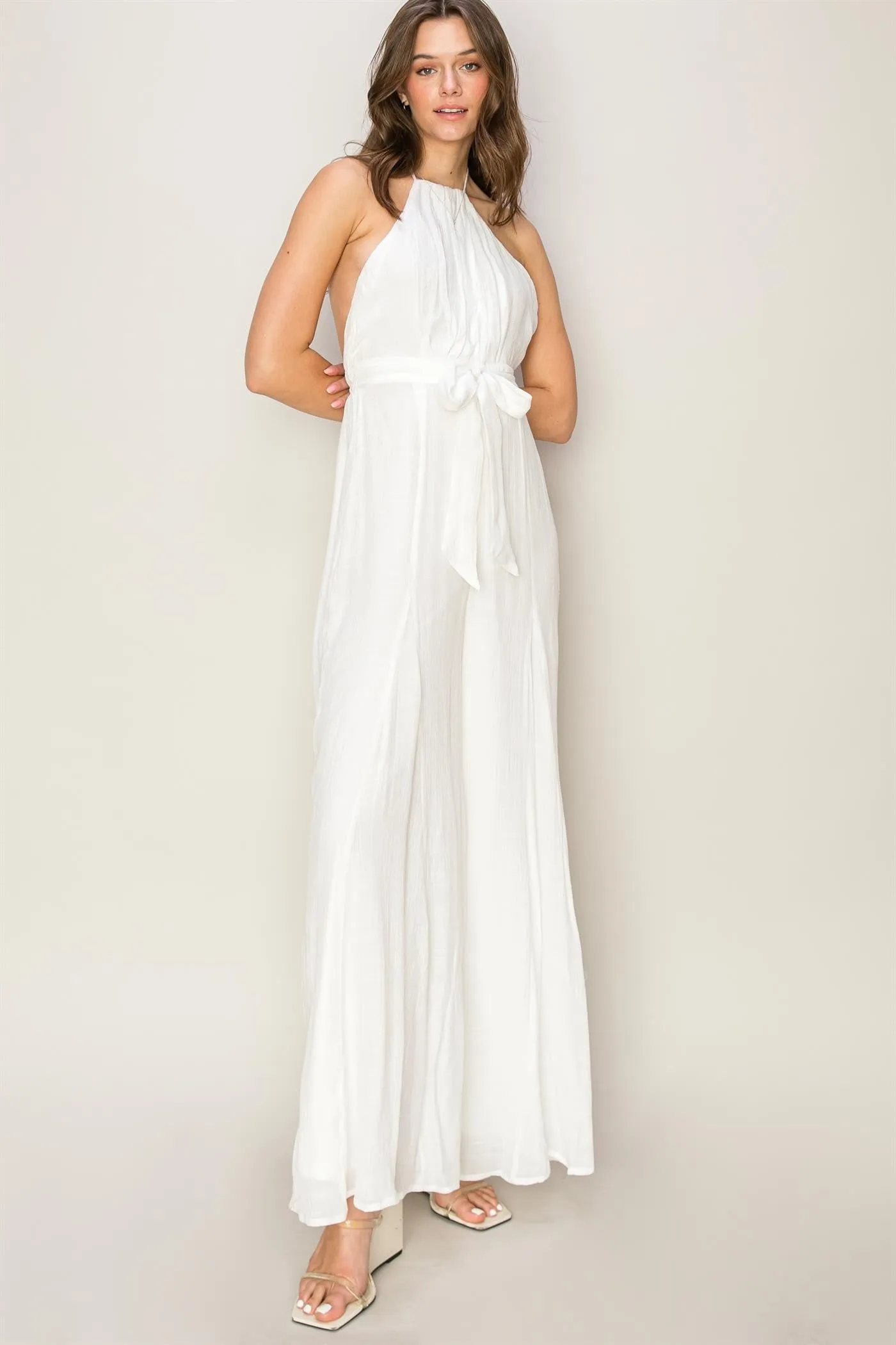 Overall - Jumpsuit Halter Neck - White