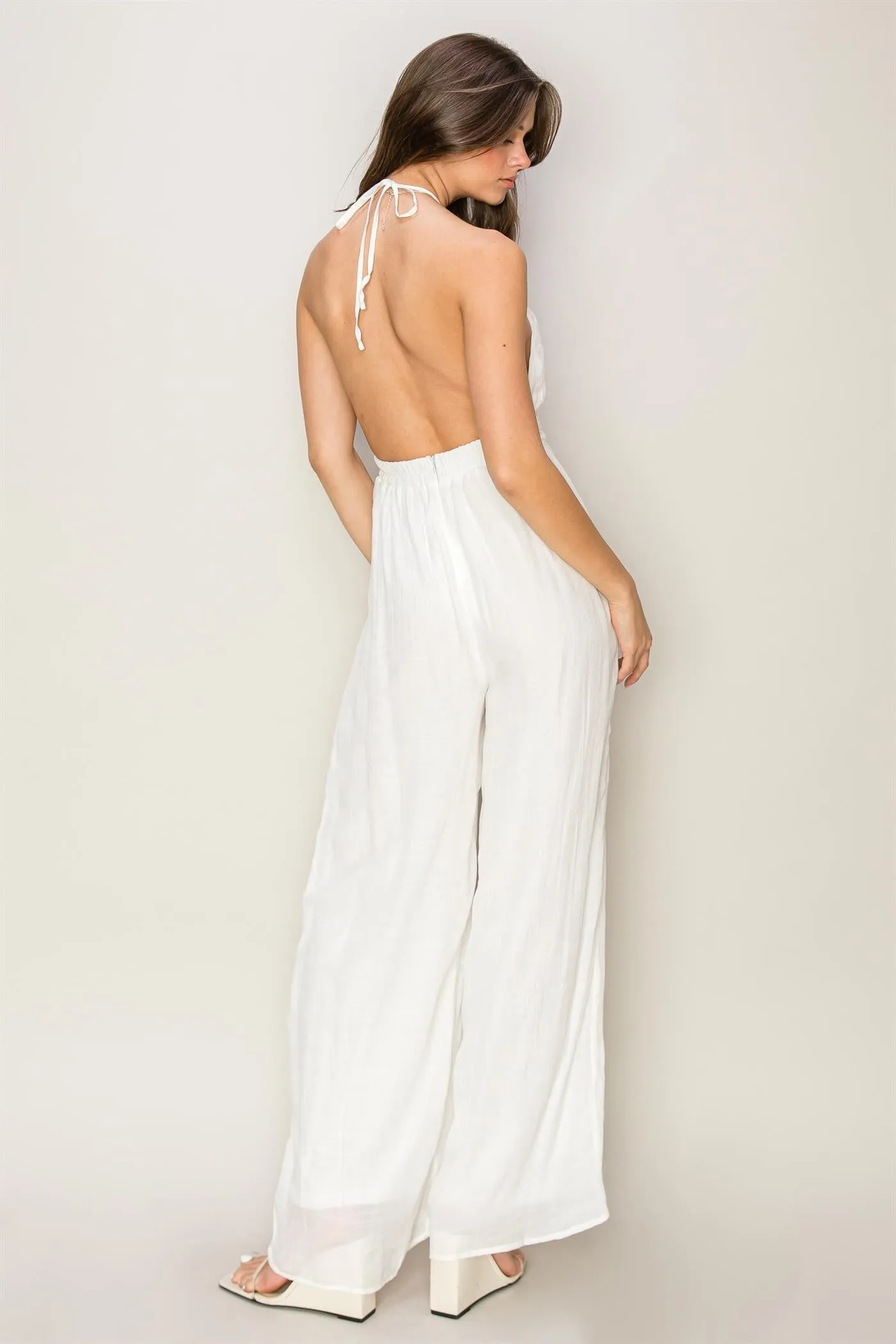 Overall - Jumpsuit Halter Neck - White