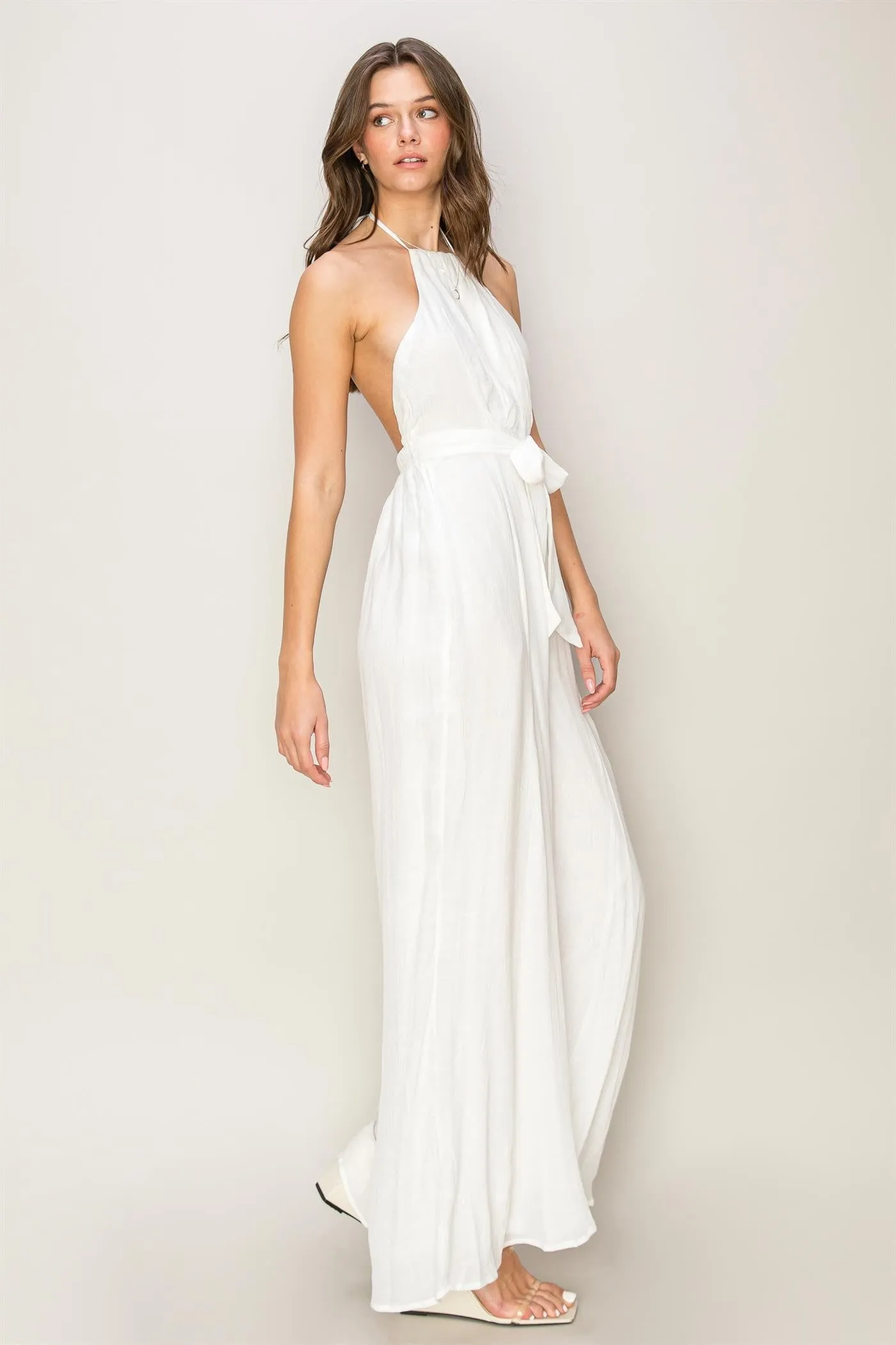 Overall - Jumpsuit Halter Neck - White