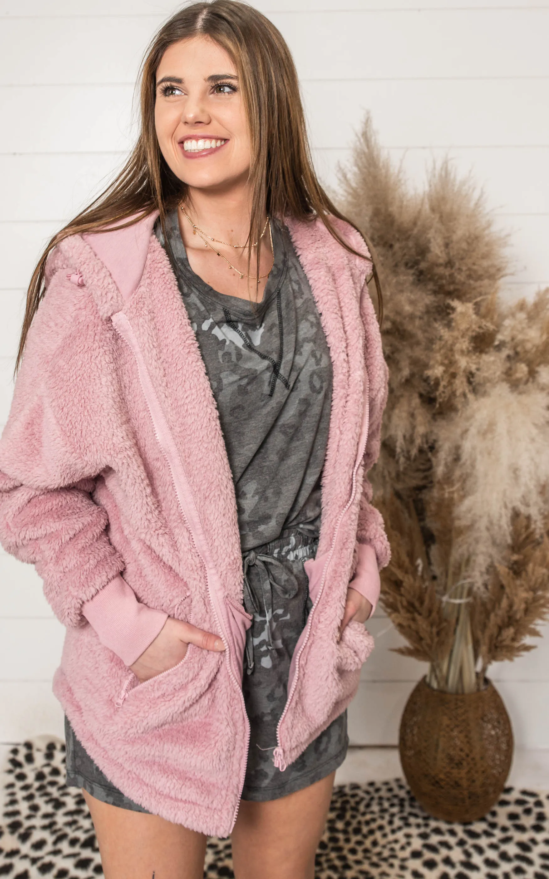 Oversized Sherpa Warm-Up Jacket - Final Sale