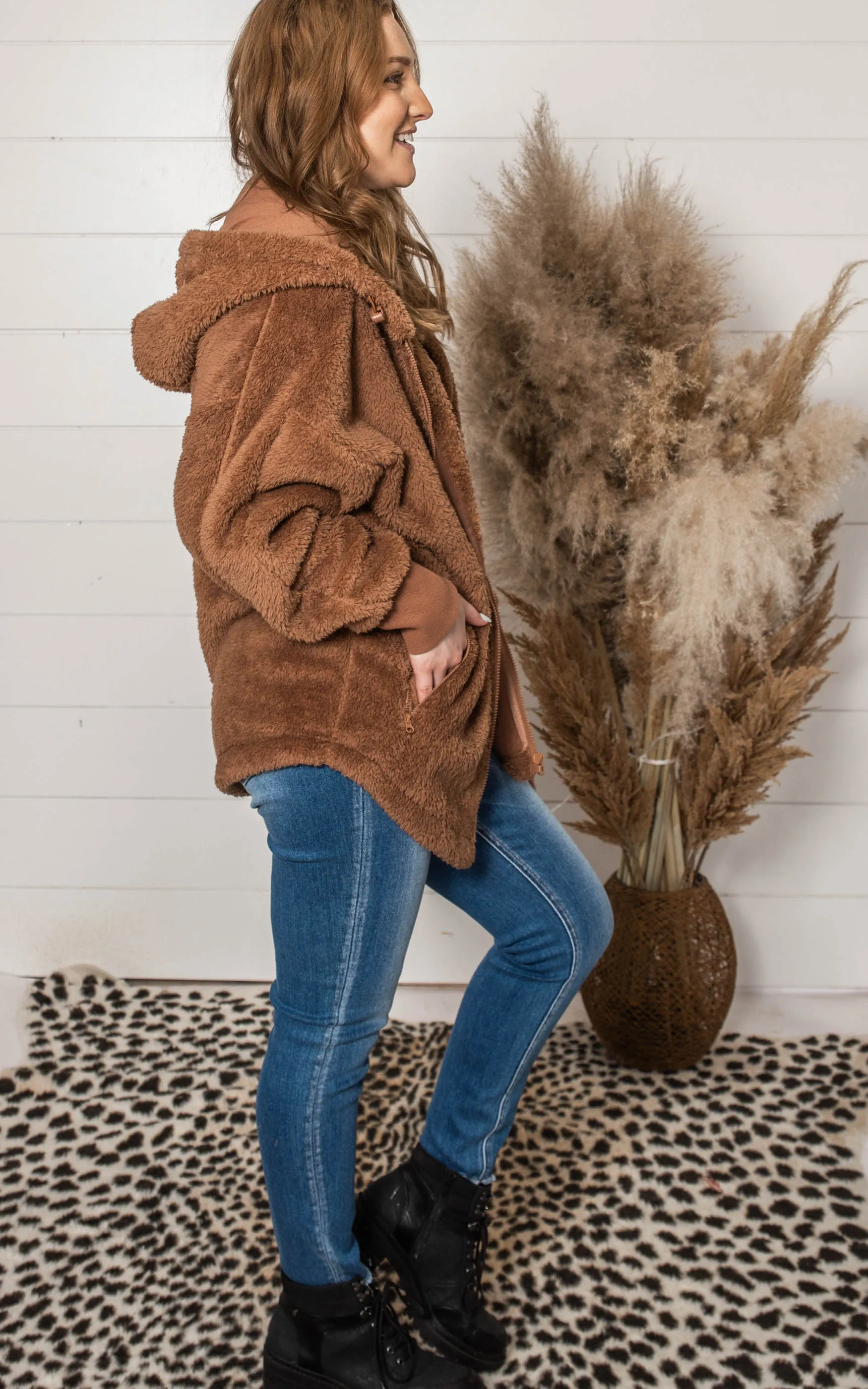 Oversized Sherpa Warm-Up Jacket - Final Sale