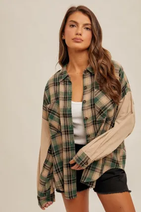 Pine & Taupe Plaid Shacket