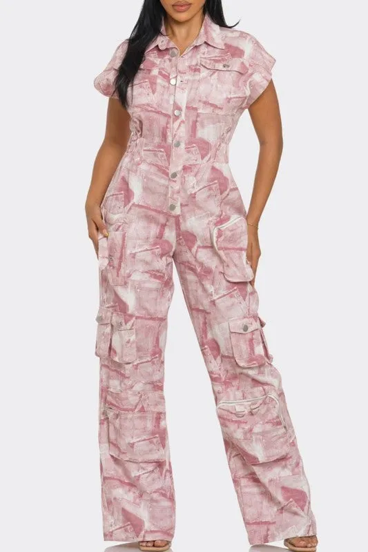 Pink Whisper Tie-Dye Jumpsuit