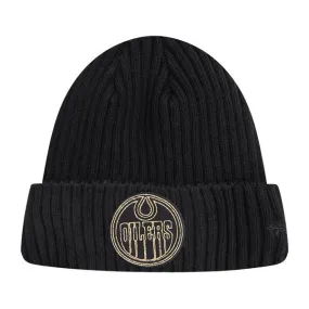 Pro Standard NHL Men's Edmonton Oilers Black & Gold Cuffed Beanie