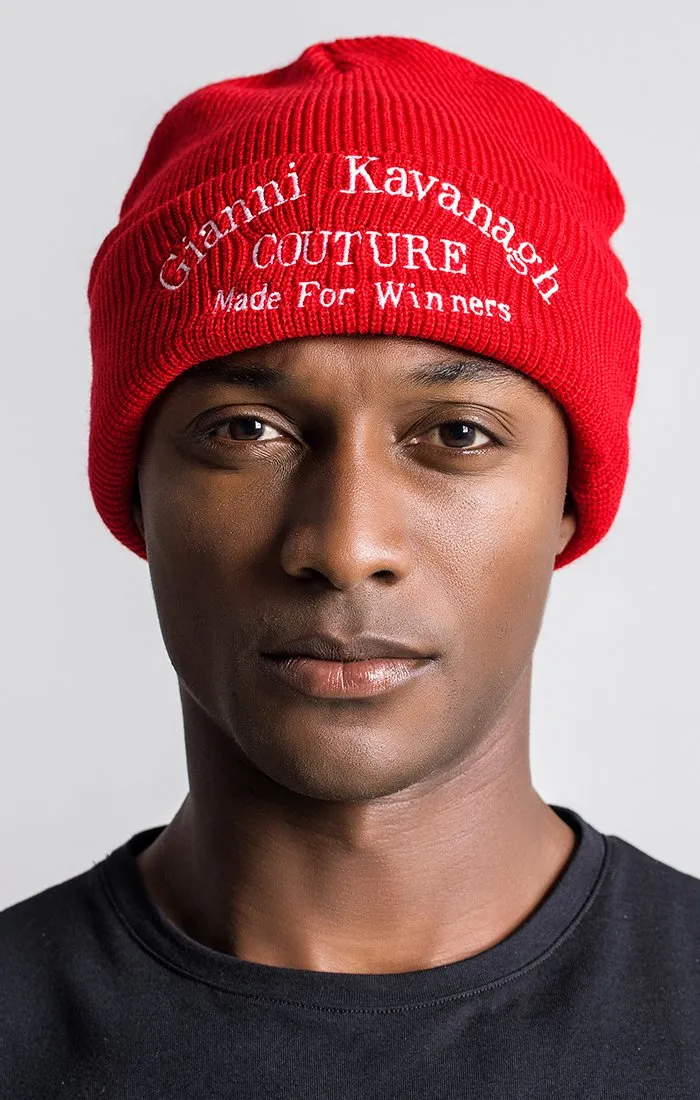 Red Beanie With GK Couture Logo