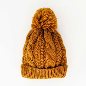 Saffron Gold Cable Beanie for Babies thru Adults