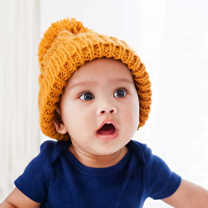 Saffron Gold Cable Beanie for Babies thru Adults