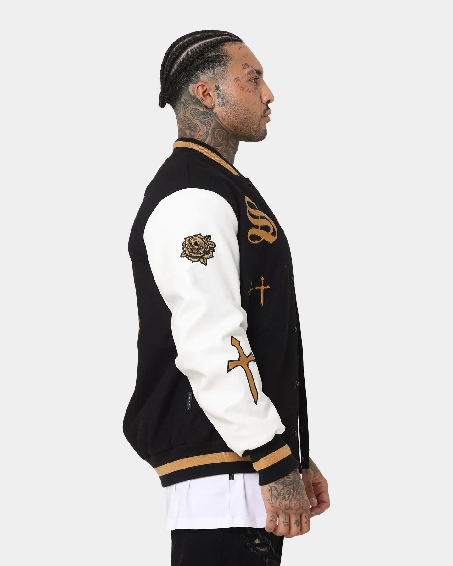 Saint Morta Graveyard Varsity Jacket Black/Tan