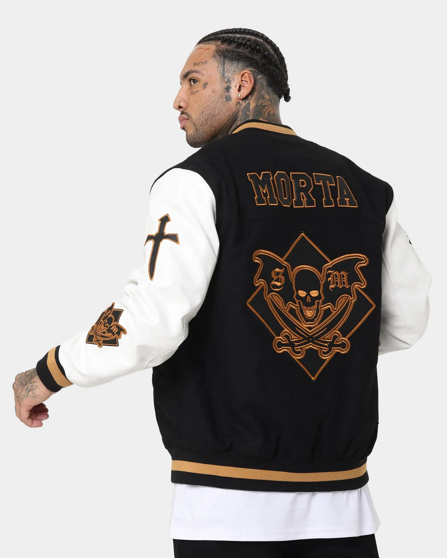 Saint Morta Graveyard Varsity Jacket Black/Tan