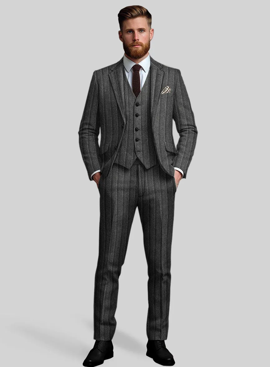 Sartori Leocadia Charcoal Stripe Soft Tweed Suit