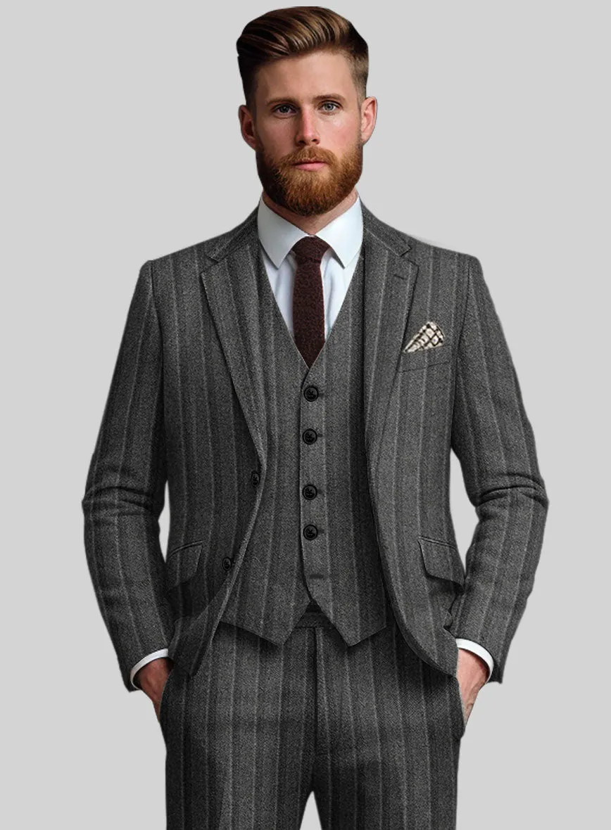 Sartori Leocadia Charcoal Stripe Soft Tweed Suit