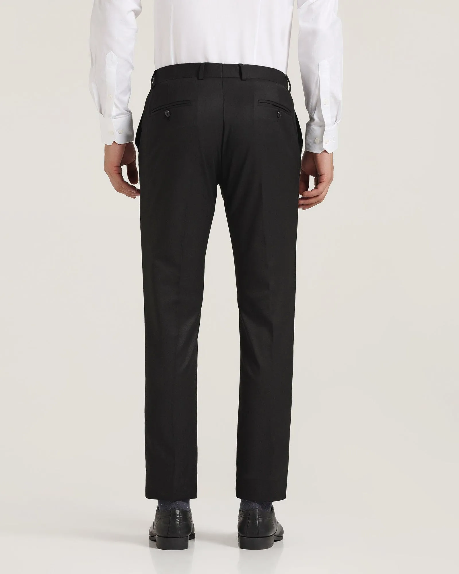 Slim Fit B-91 Formal Black Textured Trouser - Peza