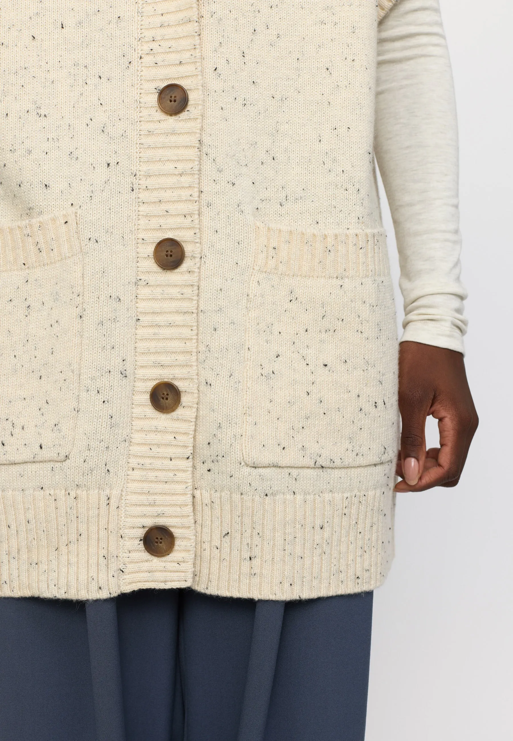 SREmerald Vest Knit - Arctic Wolf Melange