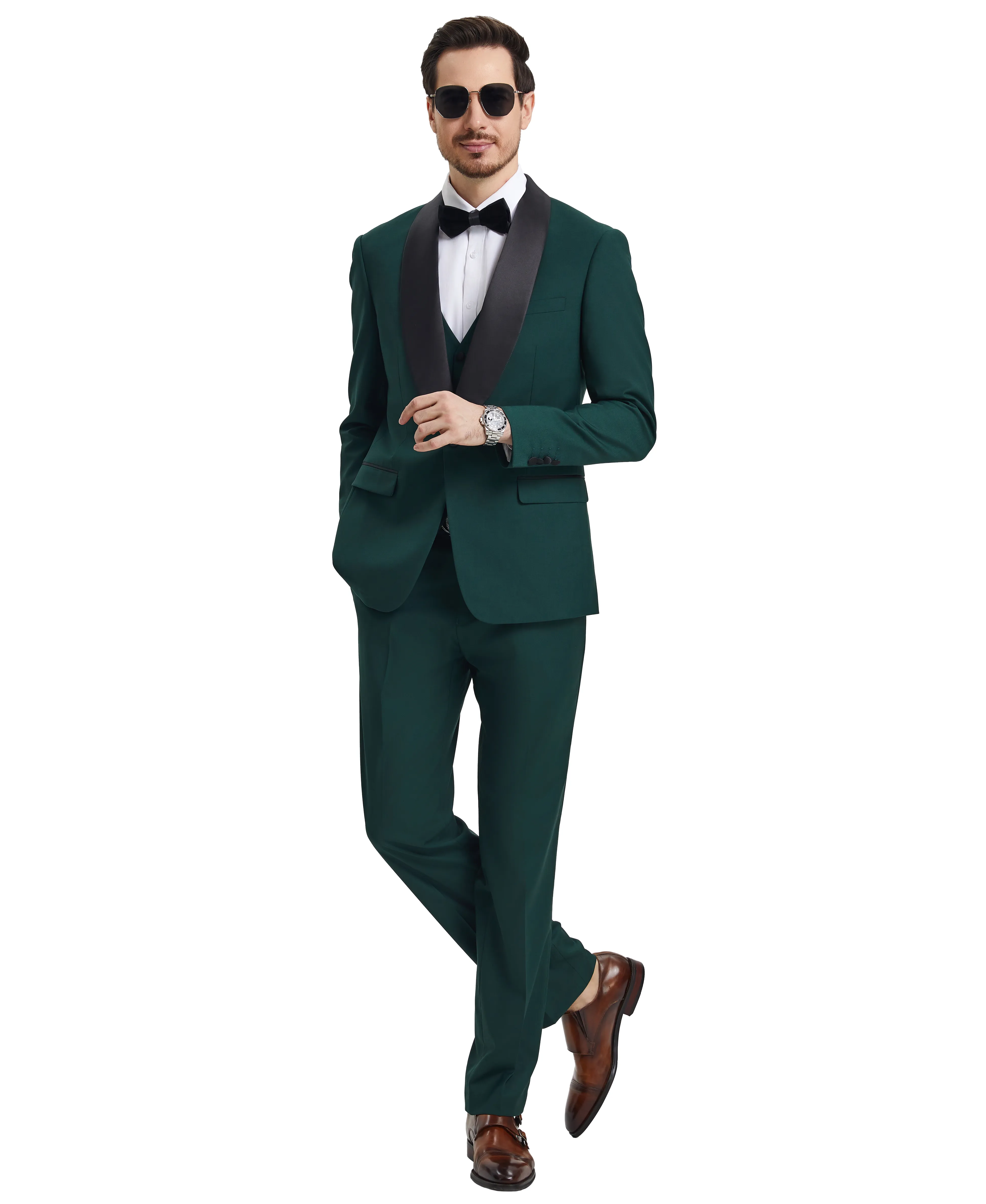 Stacy Adams Hybrid-Fit Vested Tuxedo, Green