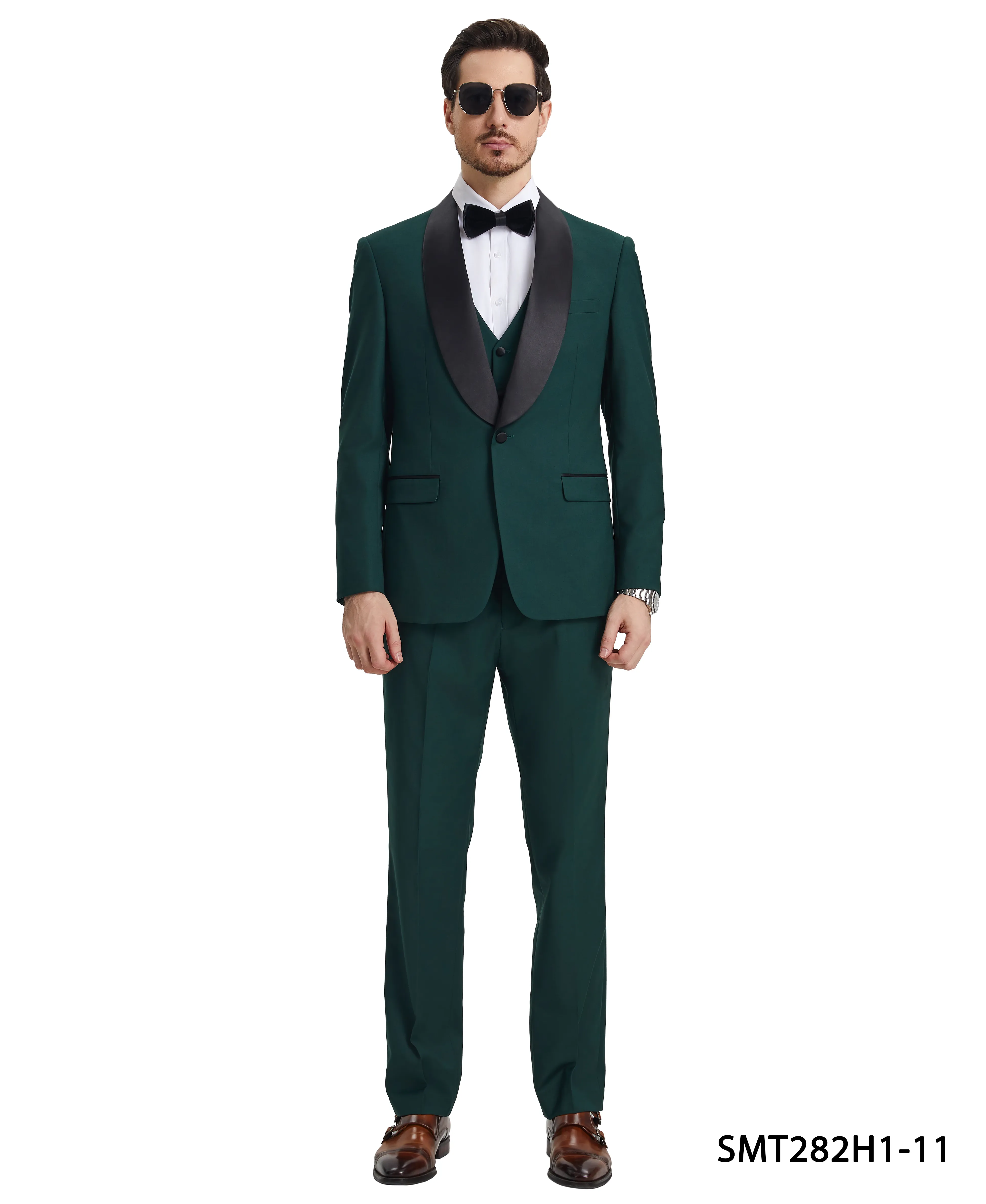 Stacy Adams Hybrid-Fit Vested Tuxedo, Green