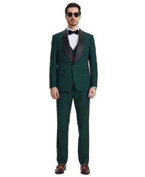 Stacy Adams Hybrid-Fit Vested Tuxedo, Green