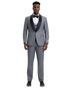 Stacy Adams Hybrid-Fit Vested Tuxedo, Grey