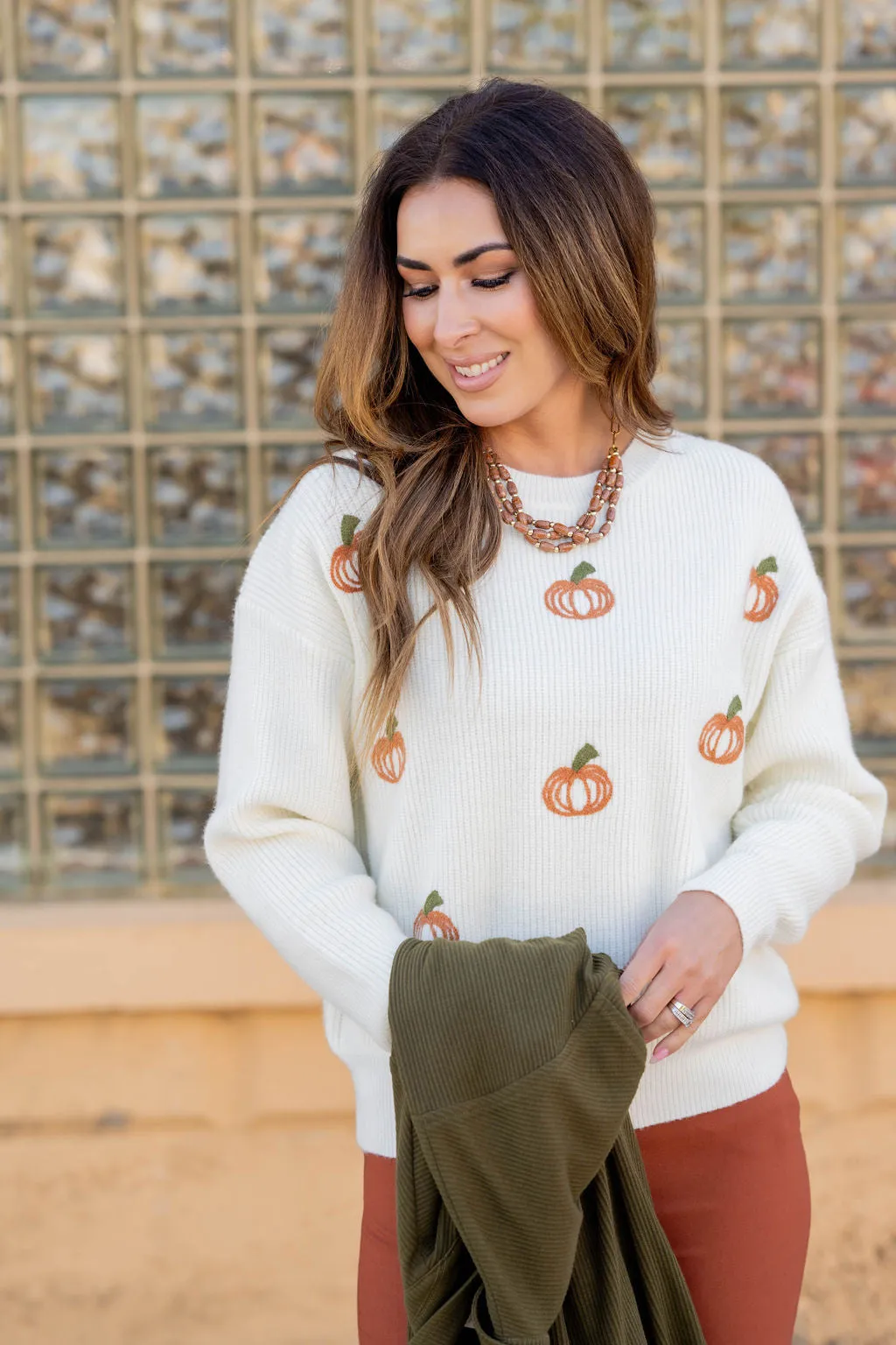 Stitched Pumpkins Sweater