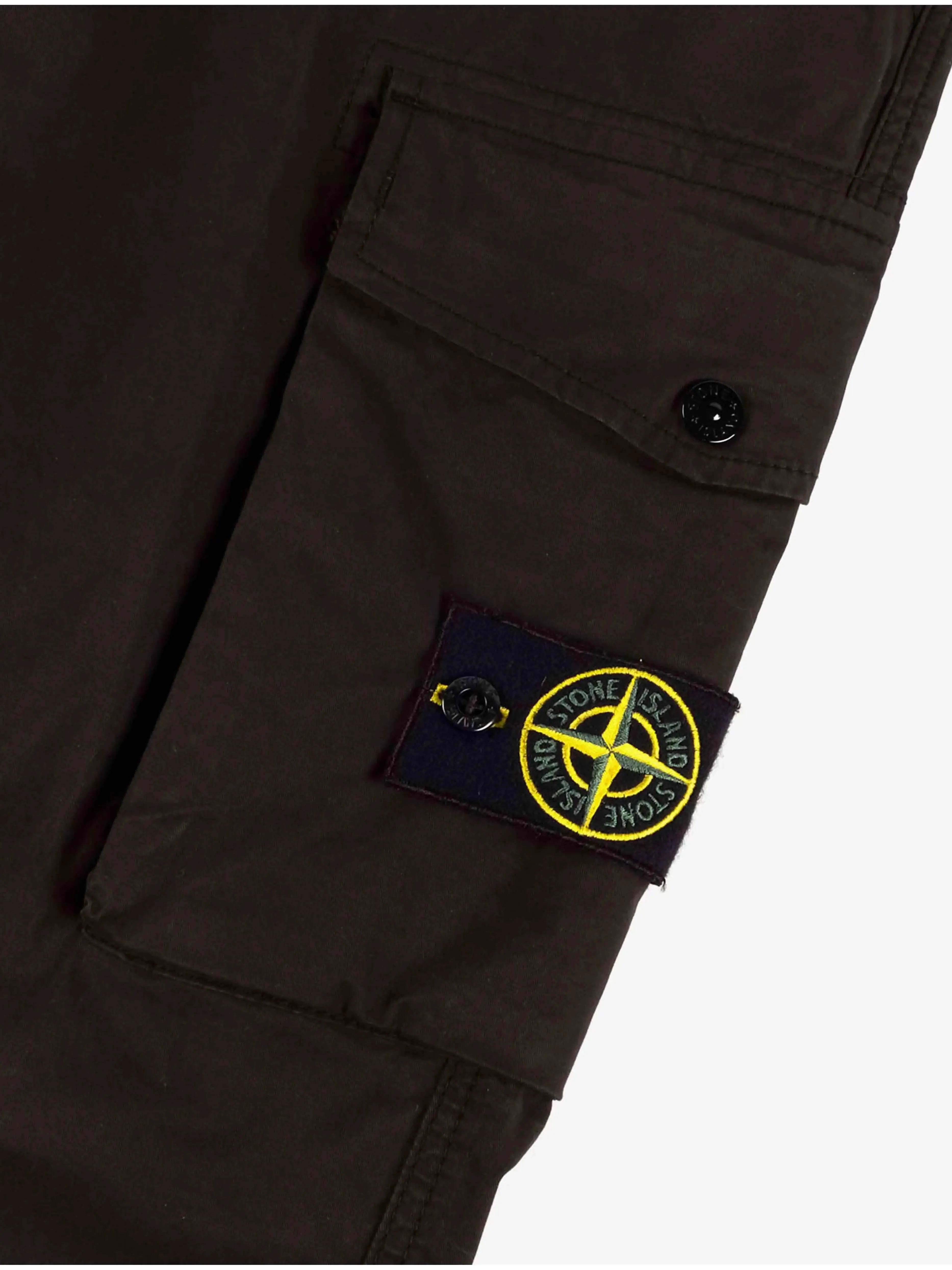 Stone Island Garment Dyed Stretch Cotton Twill Cargo Pants Black