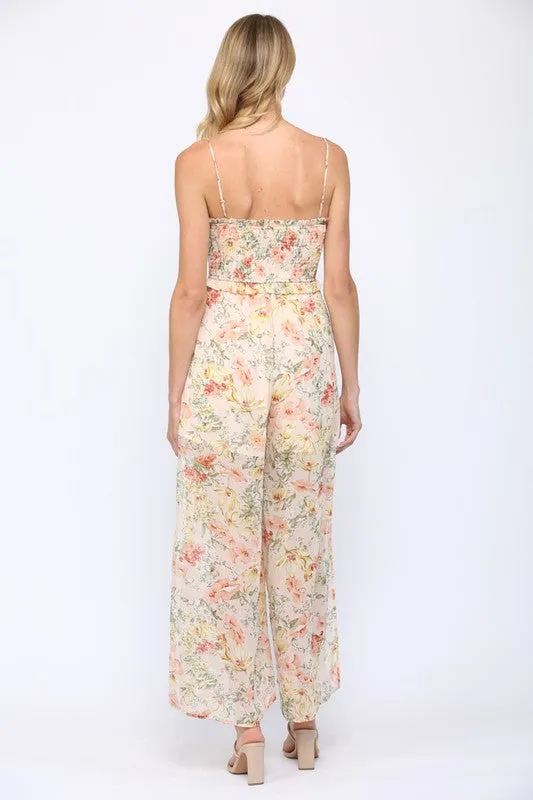 Straight to Romantic Smocked Jumpsuit