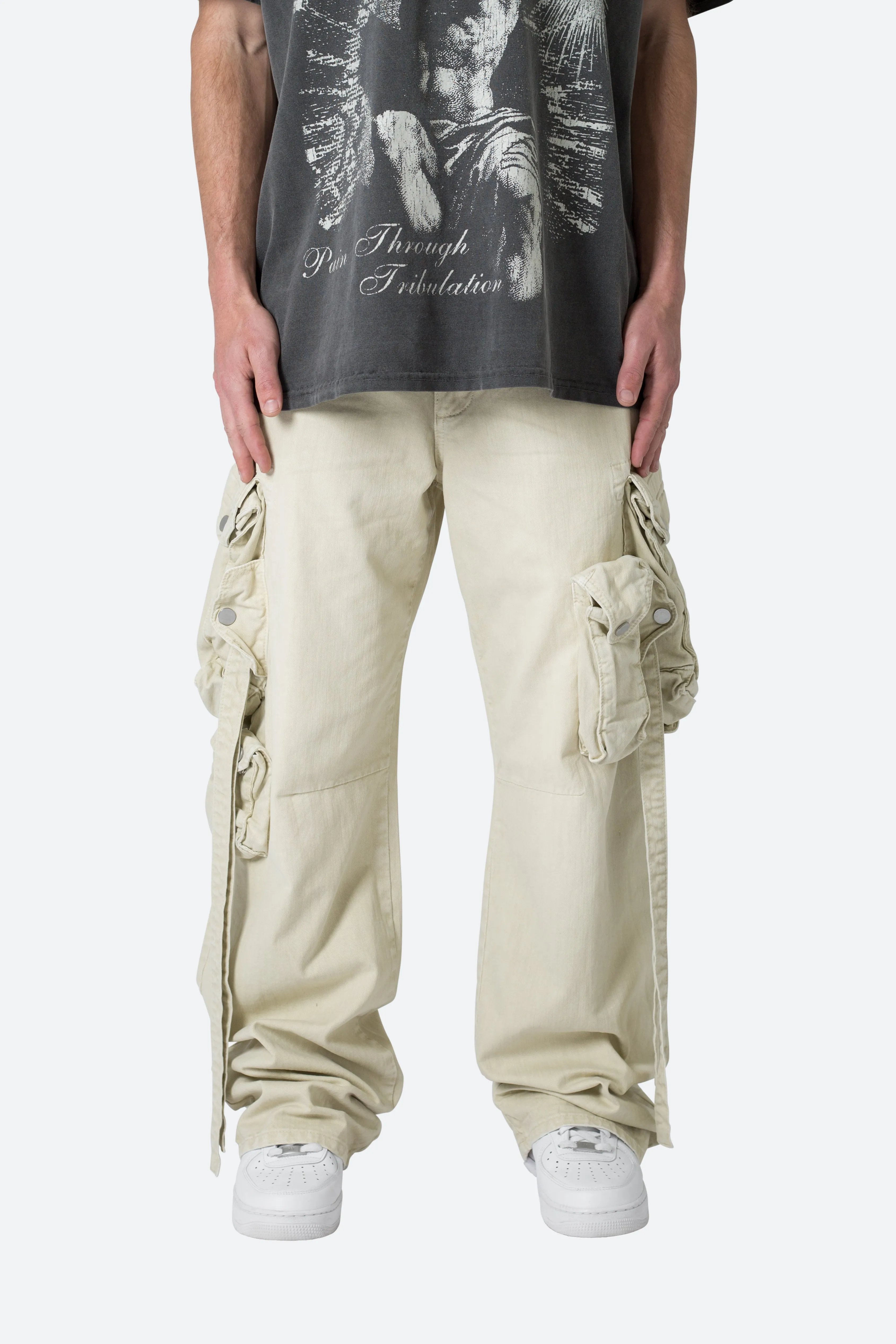 Strapped Multi Cargo Pants - Khaki