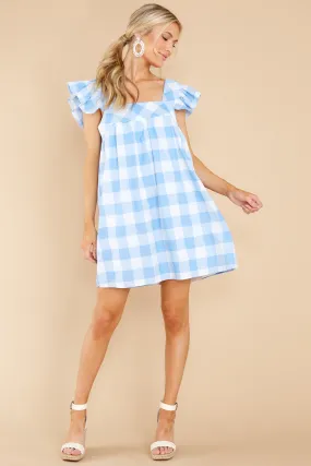 Travel Light Blue Gingham Dress