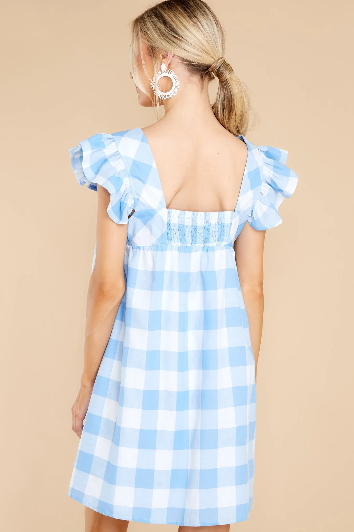 Travel Light Blue Gingham Dress